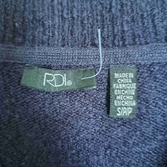 RDI Eclipse Long Sleeve V-Neck Ribbed Trim Sweater Size Small - Picture 3 of 8